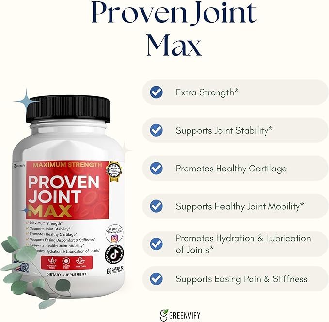Maximum Strength Joint Max Supplement 60 Capsules with Glucosamine Chondroitin Turmeric 20 Day Supply (5)