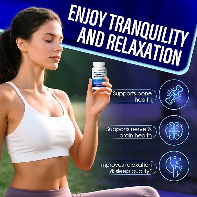 8-in-1 Magnesium Complex Supplement - 1000mg | High Absorption | Vegan Non-GMO | 90 Capsules (3)