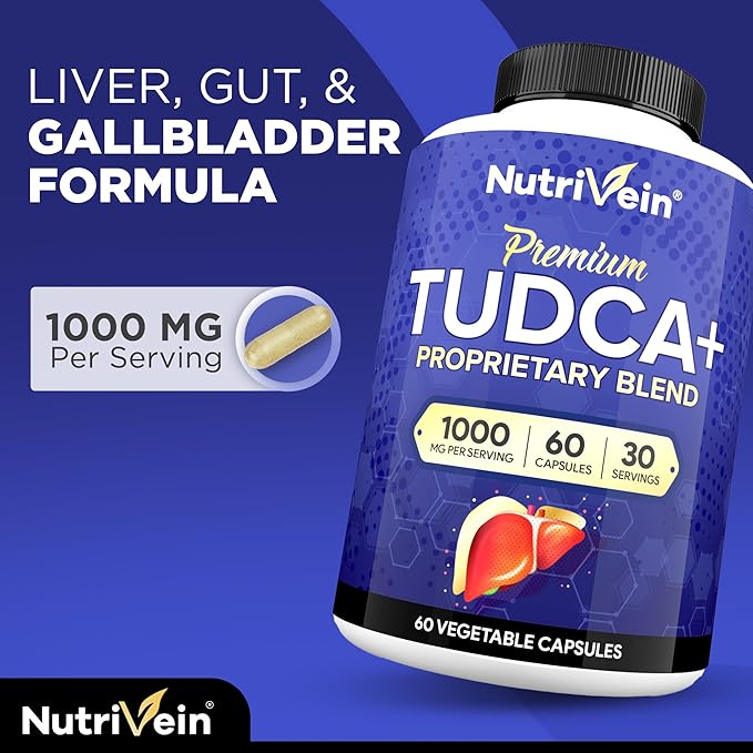 Nutrivein Premium TUDCA Berberine Supplements and Ashwagandha Supplements Bundle: High-Absorption Berberine Complex Ashwagandha Root Extract &amp TUDCA for Detox Vitality &amp Well-Being