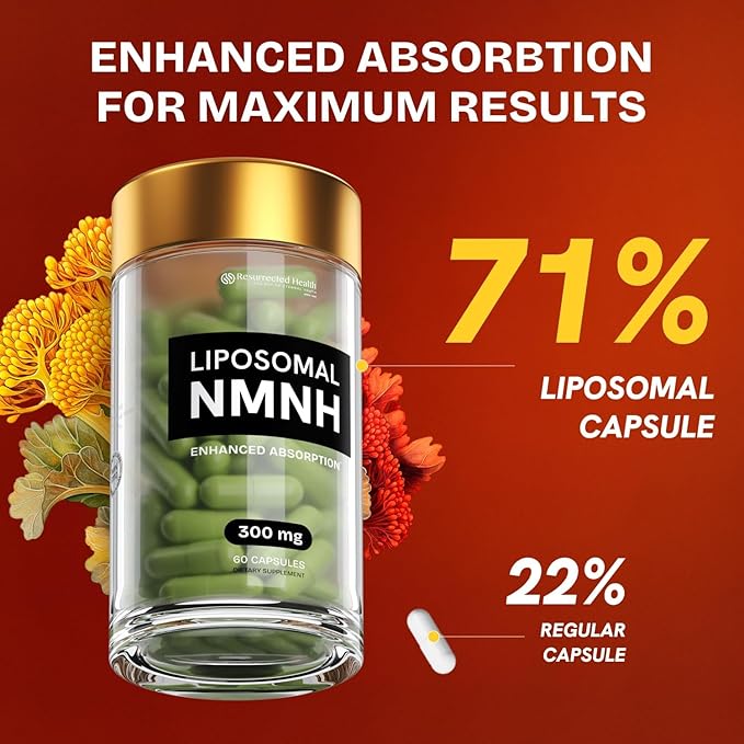 Liposomal NMNH Supplement 300mg – Boosts NAD Anti-Aging Energy &amp Focus – NMM Capsules Alternative to for Cellular Vitality – Third-Party Tested 240 Vegan Capsules | 4 Packs