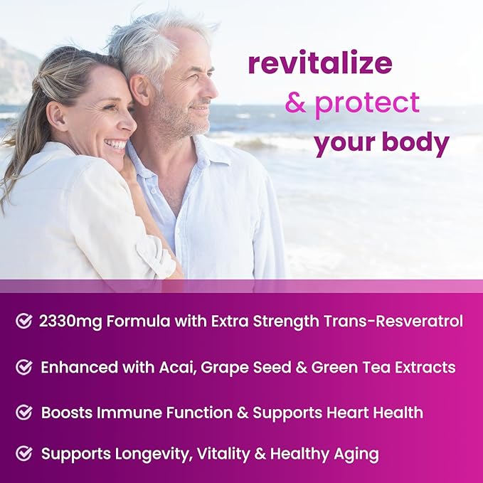NutraChamps Resveratrol Supplement Extra Strength Formula for Healthy Aging Immune Support 60 Vegan Capsules with Trans-Resveratrol Green Tea Leaf Acai Berry &amp Grape Seed Extract