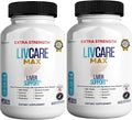 Livcare Max Liver Support Supplement Extra Strength 60 Veggie Capsules 30 Day Supply with Milk Thistle Beetroot Artichoke (2)