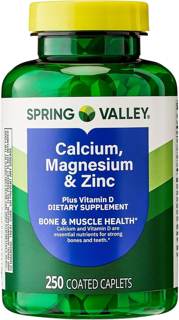 Calcium Magnesium Zinc Plus Vitamin D3 Dietary Supplement 250 Count (Pack of 1)