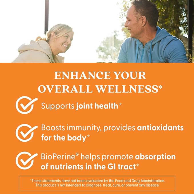 Doctor's Best Turmeric Curcumin Supplement 1000mg for Men &amp Women - Curcumin Caps from Turmeric Root Black Pepper Extract (BioPerine) 95% Piperine Joint Health Support Non GMO - 120 Veg Capsul