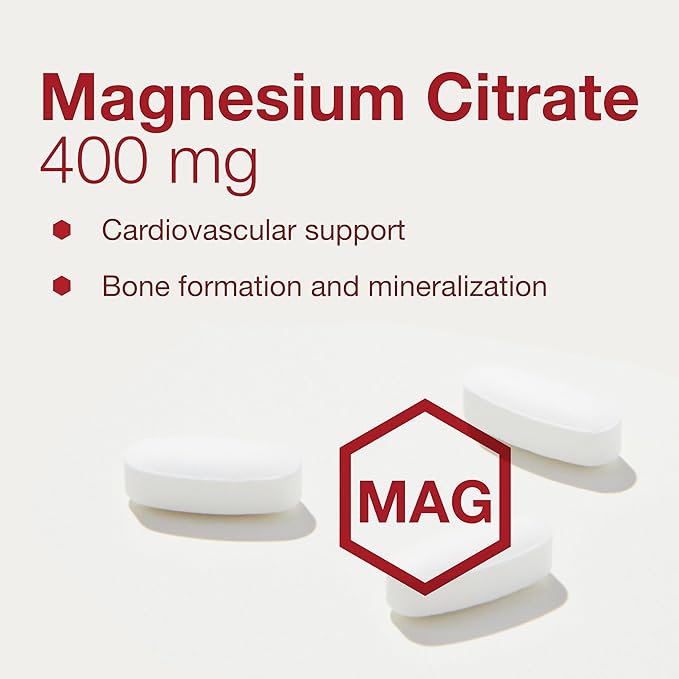 Protocol for Life Balance Magnesium Citrate 400mg - Support Heart Health &amp Bone Formation - Bioavailable Dietary Supplement - Vegan Kosher &amp Halal - 100 Tabs