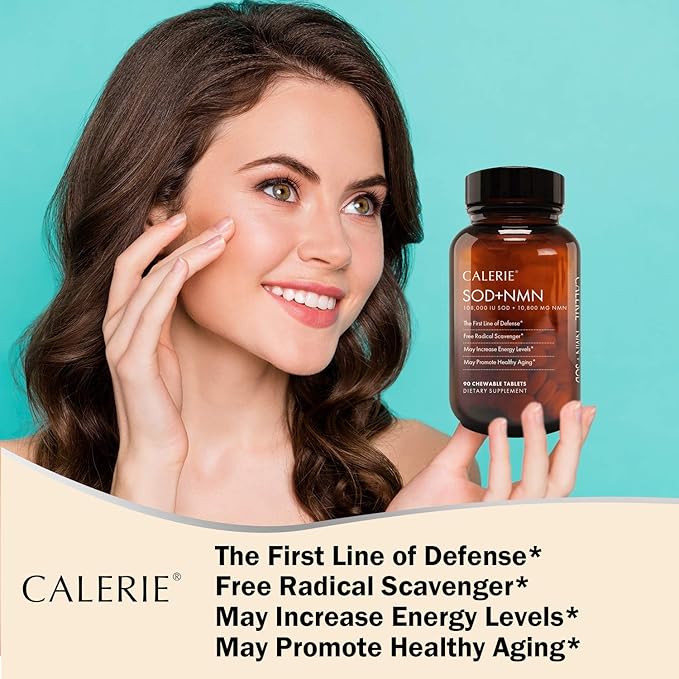 CALERIE® SOD+NMN - Two-in-One Formulation Sublingual Tablets Free Radical Scavenger May Increase Energy Levels May Promote Healthy Aging 90 Tablets