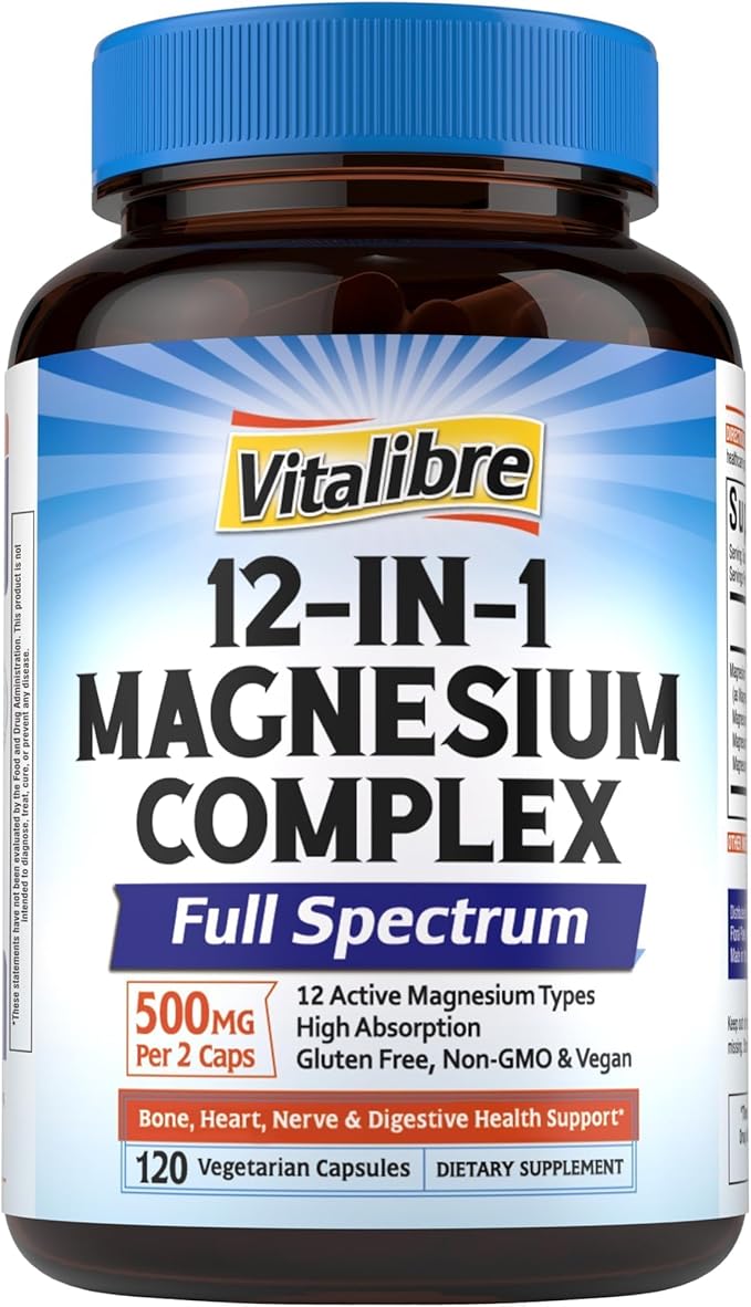12 in 1 Magnesium Complex Capsules and Maca Root Capsules Bundle Non-GMO Dietary Supplements Vegan Capsules