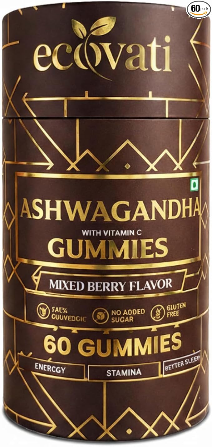 Ashwagandha Gummies with Vitamin C Mixed Berry Flavor Ashwagandha Extract No Added Sugar Gluten Free 60 Count
