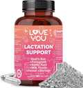 Love You Lactation Support for Breastfeeding Moms – Herbal Milk Booster with Fenugreek Moringa &amp Goat’s Rue – Vegan Postnatal Supplement for Milk Flow &amp Energy – 60 Capsules