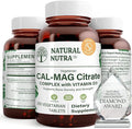 Natural Nutra Cal-Mag Citrate with Vitamin D31000/500 mg Complex Strengthen Bone Density Muscle and Nerve Health Help Maintain Healthy Teeth Highly Bioavailable Sources 250 Vegan Tablets