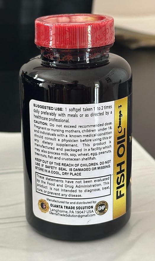 Fish Oil Omega 3 Supplements - Support Healthy functionality Brain and Eyes Support Non-GMO - 2 Bottles 120 Capsules