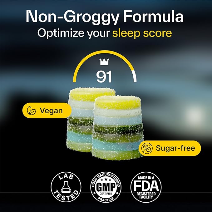 Elo Sleep Gummies for Deep Recovery &amp Restful Sleep | Magnesium L-Theanine &amp Low-Dose Melatonin | Non-Groggy Formula Wake Refreshed | Sugar-Free Vegan Non-GMO | 28 Servings