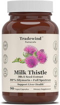 Milk Thistle Supplement – Standardized to 80% Silymarin – Pure Vegan Non-GMO Kosher – 90 Vegan Capsules