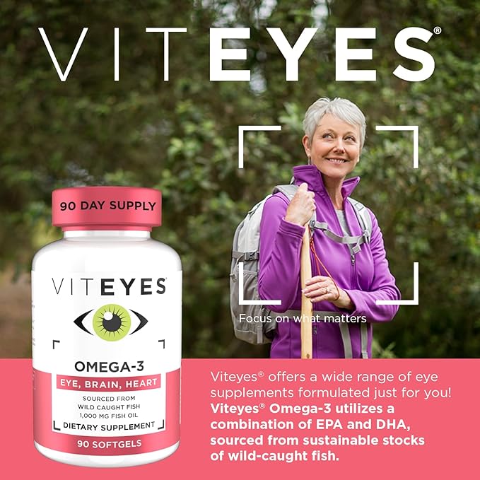 Viteyes Omega-3 Vision Health Supplement EPA &amp DHA Rich Dietary Supplement 90 Softgels