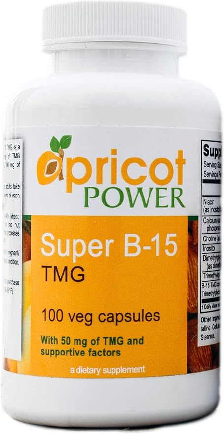 Apricot Power Super B-15 Non Toxic Pangamic Acid - Health Oxygen Levels &amp Energy - 100 Veg Caps