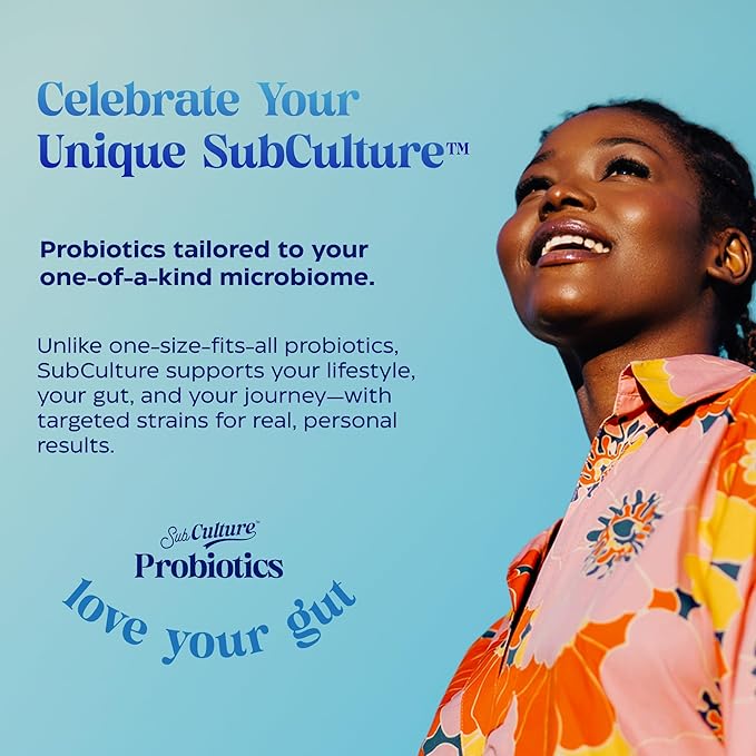 Enzymedica SubCulture Probiotics for Gas &amp Bloating 50 Billion CFU Supports Immune &amp Digestive Health Regularity &amp Gut Flora 30 Count