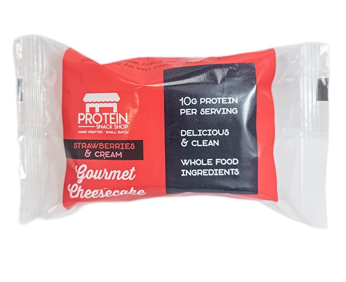 Low Carb Protein Cheesecake Bars | High Protein Gluten-Free Clean Ingredients Snack Bars (20 Strawberry)