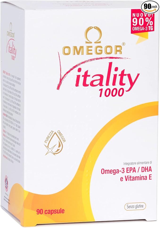 OMEGOR Omega 3 1000mg Fish Oil Capsules IFOS Certified Vitality 1000 DHA EPA Omega3 Supplement - No Fishy Aftertaste Non-GMO (90 Softgels)