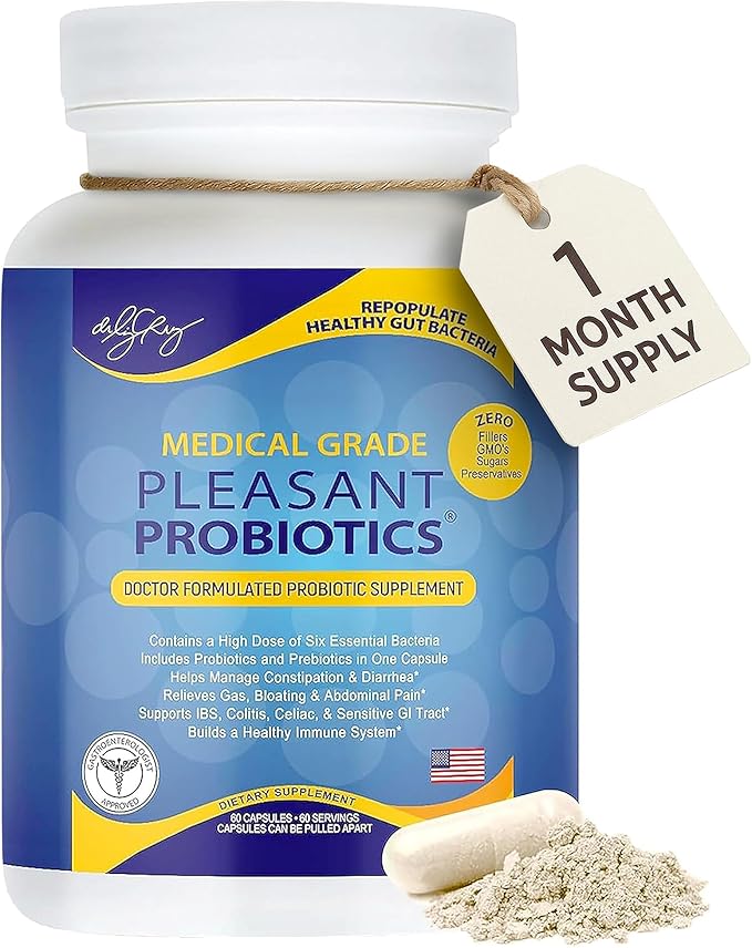 Dr. Liz Cruz Pleasant PROBIOTICS for Women Men and Children Dietary Supplements with Proprietary Probiotic &amp Prebiotic Blend Probiotic Nutritional Supplements Non-GMO 60 Veggie Capsules