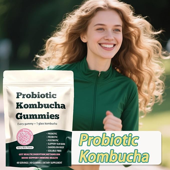 Infuse Probiotic Kombucha Gummies – 60 Gummies with Prebiotics Postbiotics &amp FiberIncludes Slippery Elm Dandelion Root &amp MCT OilSupports Digestive Health Bloating Relief &amp Gut Suppor