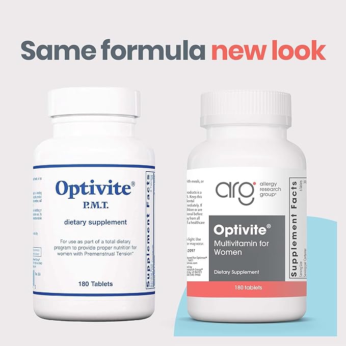 Optimox Optivite - PMS Support Supplement for Women Period Multivitamin for Hormone Balance with Vitamin B6 &amp Iron Hormone Support Vitamin - 180 Tablets