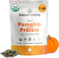 Sprout Living Organic Pumpkin Seed Protein Powder Unflavored 20 Grams of Plant Based Protein Powder Without Artificial Sweeteners Non Dairy Non-GMO Vegan Gluten Free (1 Pound 15 Servings)