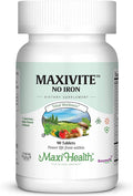 MaxiVite - No Iron - One a Day Multi Vitamin 90 Tabs - Gluten Free - Kosher