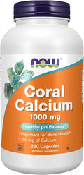 NOW Foods Supplements Coral Calcium 1000 mg Bone Health* Healthy pH Balance* 250 Veg Capsules