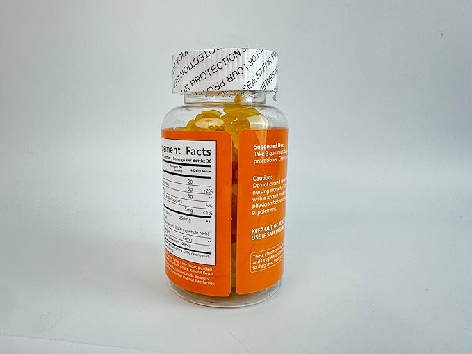 Turmeric Gummies with 250mg Turmeric Curcumin | Daily Mobility &amp Antioxidant Support Gluten Free 60 Count