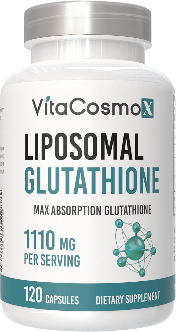 Liposomal Glutathione 1110 mg 120 Capsules Vegan 100% Vegetarian Non-GMO &amp Gluten Free - 2 Packs