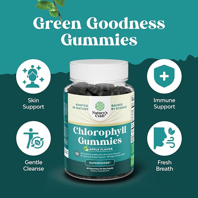 Bundle of Liver Support NAC - N Acetyl Cysteine with Antioxidants Turmeric Choline Dandelion &amp L-Glutathione and Chlorophyll Gummies - Internal Deodorizer for Body Odor Healthy Skin Digestive Supp
