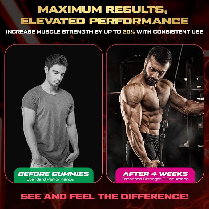 Creatine Monohydrate Gummies for Men &amp Women 9000MG Creatine Gummies Sugar Free with L-Taurine BCAA 2:1 B12 B6 for Boost Strength Focus &amp Endurance Vegan Non-GMO Strawberry 120*2 Bottle