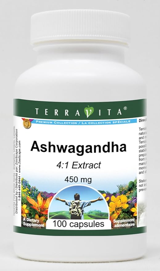 Ashwagandha 4:1 Extract - 450 mg (100 Capsules ZIN: 427749) - 2 Pack