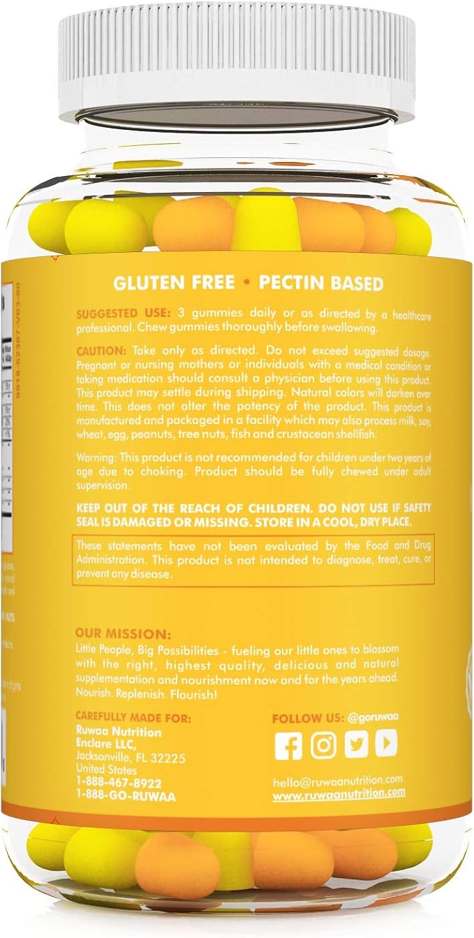 RUWAA NUTRITION Omega 3 Gummies. Gummies DHA. NO Fish Oil Fatty acids Supplement. Supports Heart Brain Eyes &amp Joints. Vegetarian 180ct (2)