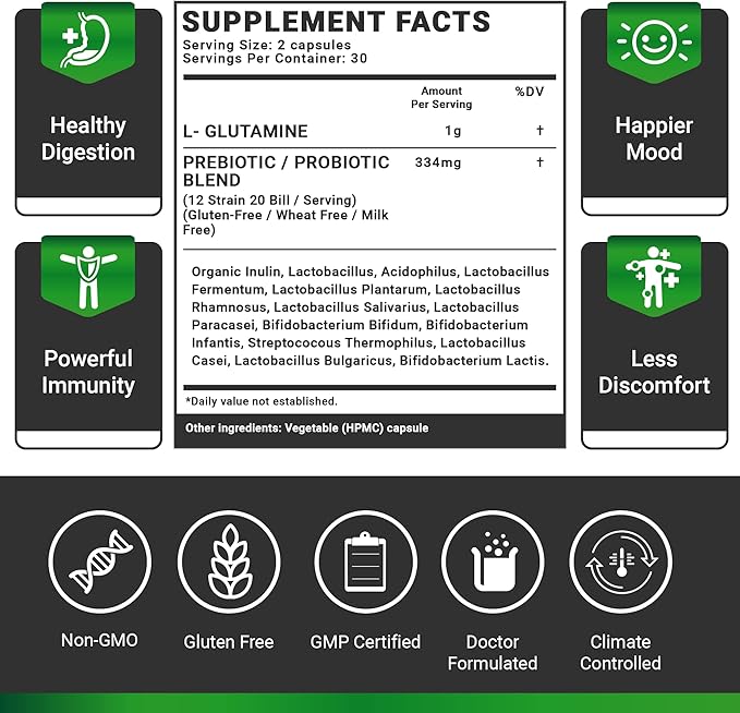 OMISSANDI-WELLNESS Rebalance Probiotic Supplement - Dr. Ian Stern Formulated - for Superior Digestion &amp Immunity - W/ Organic Prebiotic &amp L-Glutamine - 20 Billion CFU - 60 Caps