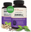 Live Conscious KSM-66 Ashwagandha Supplement w/L Theanine &amp AlphaWave - ZenWell Everyday Stress Relief Cognitive Brain Health - Ashwagandha for Men &amp Women - 60 Capsules