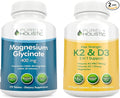 Magnesium Glycinate 400mg + Vitamin D3 125mcg K2 MK7 90mcg - 270 Tablets &amp 150 Capsules Bundle - Made in USA