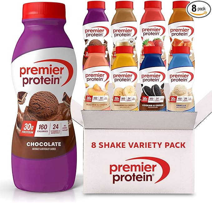 Premier Protein Shake 8 Flavor Variety Pack 30g Protein No Added Sugar 24 Vitamins &amp Minerals to Support Immune Health 11.5 fl oz 8 Pack