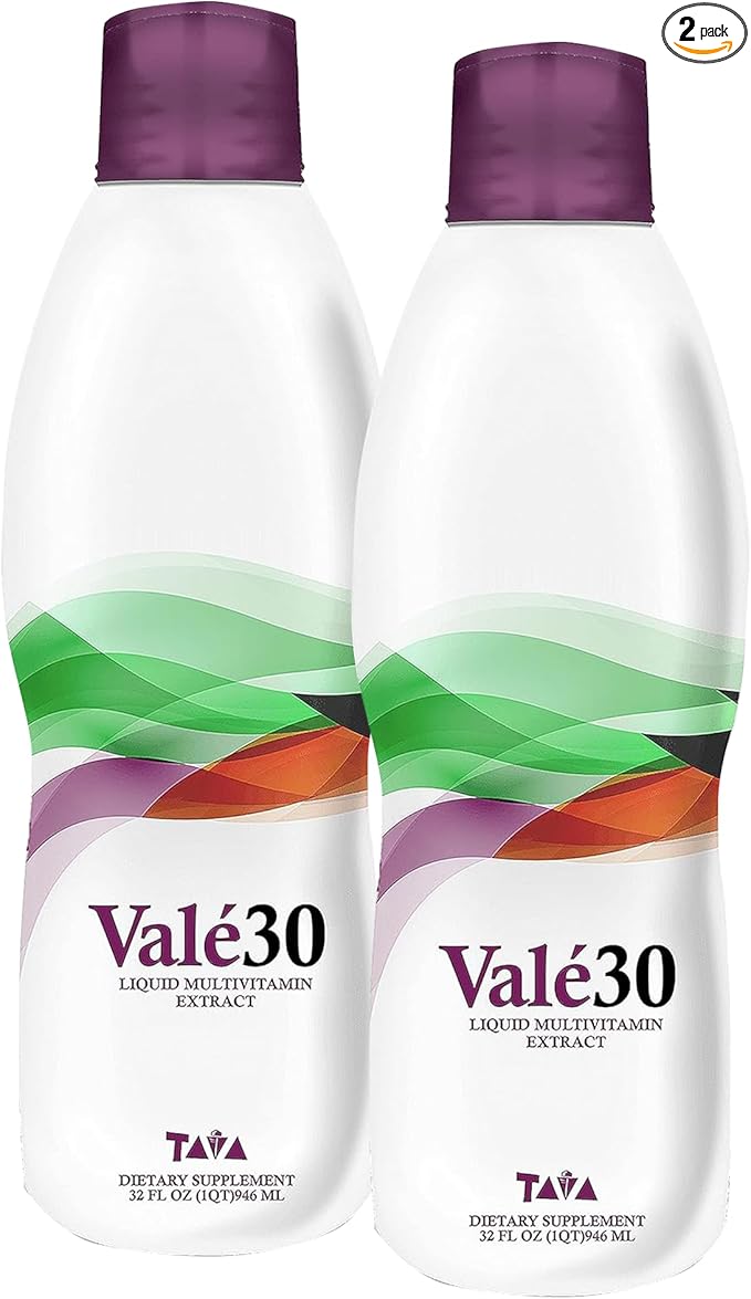TAVA Valé30 - Liquid Multivitamin - 30-Day Supplement with Vitamin A and B Complex for Men Women and Family Daily Boost Drink - 2 Bottles
