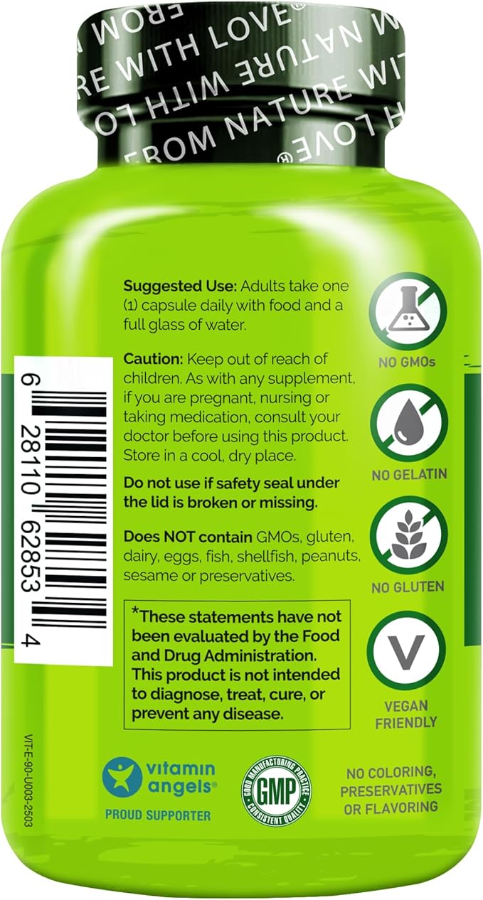NATURELO Vitamin E Capsules 180 mg - 90 Vegan Capsules | Supports Skin Hair and Nails | Immune and Eye Health | Natural Mixed Tocopherols &amp Whole Foods | Non-GMO Dry Vitamin E