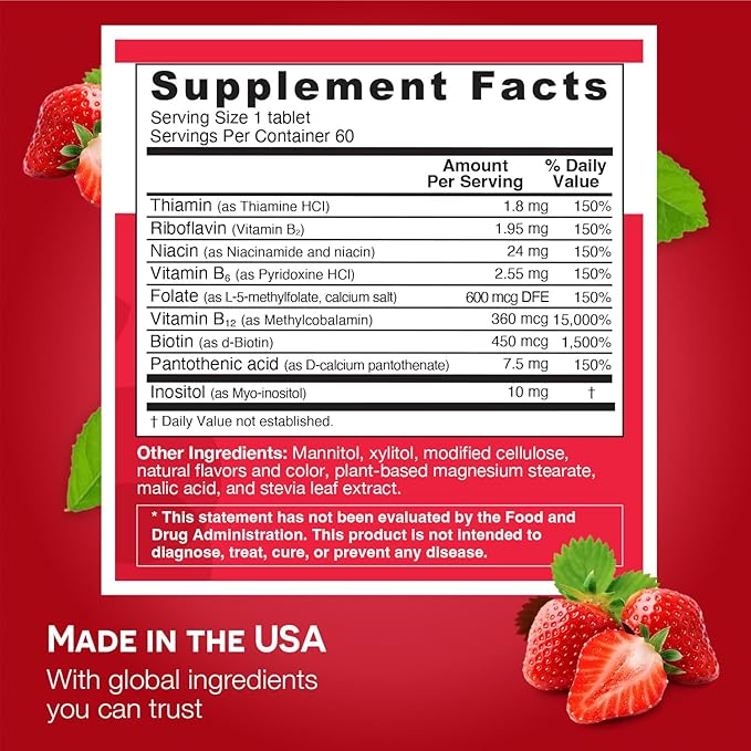 EZ Melts Vitamin B Complex and Multivitamin with Iron Sugar Free 1-2 Month Supply