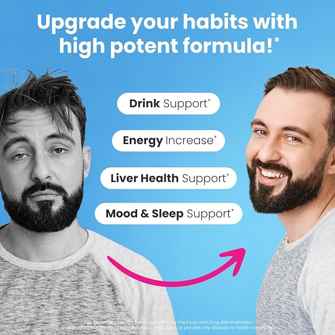 NoMoreDrinks Anti Alcohol Craving Supplement | Liver Detox &amp Combat Cravings | Energy Support Alcohol Replacement Drink | Organic Milk Thistle Supplement &amp Dandelion Root &amp 5HTP | (10) Ene