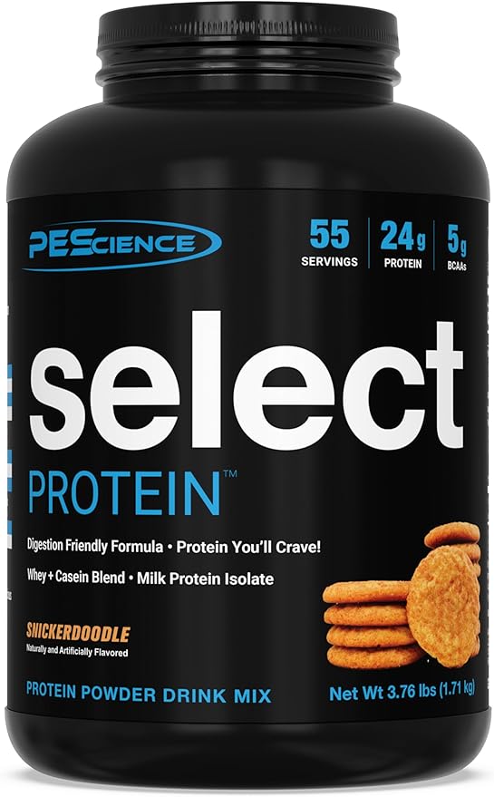 PEScience Select Protein Powder Whey and Casein Blend Lean Protein Powder for Women and Men Low Calorie Low Carb Keto Friendly Gluten Free Snickerdoodle - 55 Servings