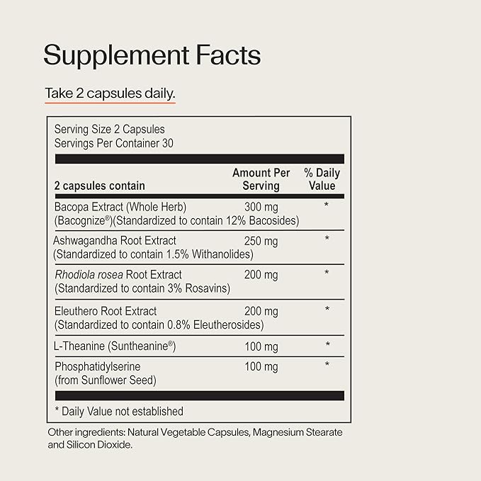 Veracity Cortisol Calming - Clinically Proven Stress &amp Sleep Support Supplement - Reduces Tension &amp Improves Mental Clarity with Natural Blend of Adaptogens - 60 Capsules