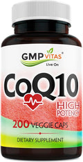 CoQ10 500mg High Potency Coenzyme Q10 Supplement 200 Vegetarian Capsules (6 Month Supply) Supports Heart Health Energy &amp Antioxidant Protection Made in USA