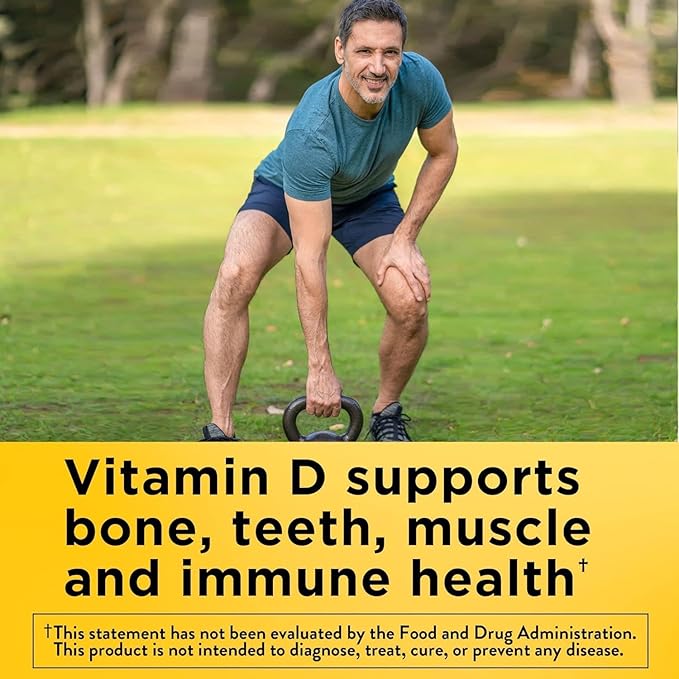 Nature Made Vitamin D3 K2 5000 IU (125 mcg) Vitamin D Dietary Supplement for Bone Teeth Muscle and Immune Health Support 30 Softgels 30 Day Supply - Pack of 2