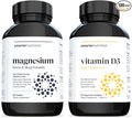 Smarter Nutrition Magnesium and Vitamin D3+K2 Bundle - Magnesium Complex with Glycinate Citrate Malate and Bisglycinate and 5000 IU of Vitamin D with K2 Complex [30-Day Supply]