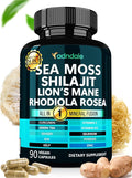 Adndale Sea Moss Capsules - Sea Moss Blend with Shilajit Lion's Mane Rhodiola &amp CoQ10-90 Count