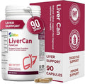 LiverCan Capsules 220mg Milk Thistle (80% Sillymarin) 10mg L-glutathione 120mg Wu Wei Zi Extract and 120mg Dedelion Extract Pack of 90 Servings Liver Supplement Serving Size:1 Capsule