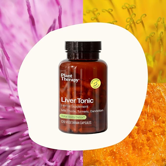 Plant Therapy Liver Tonic Herbal Supplement Capsules Supports Liver Function Detoxifying for Optimal Health Naturally Boosts Energy Levels 120 Vegetarian Capsules (4 month supply) Made in the USA